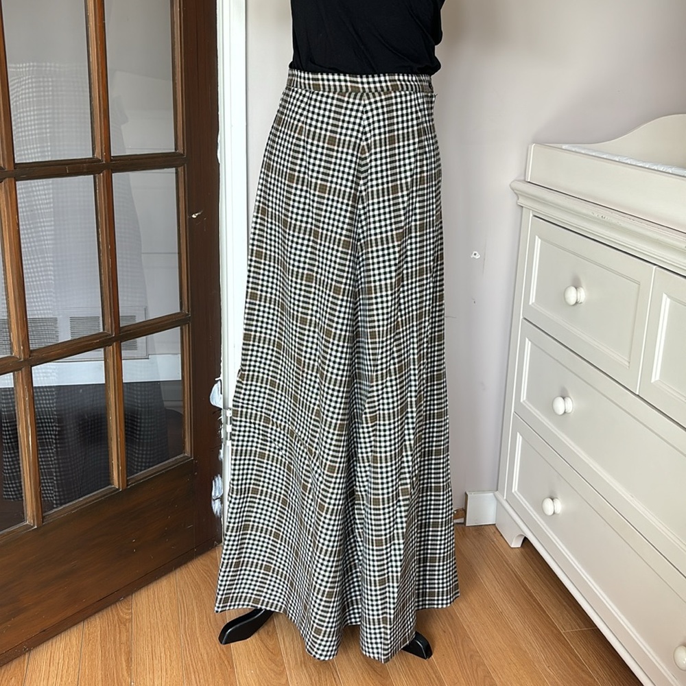 🦚Vintage maxi plaid wool skirt